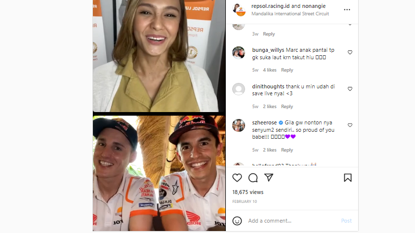 Marc Marquez salting diucapkan happy birthday dan I love you. (Instagram/repsol.racing.id)