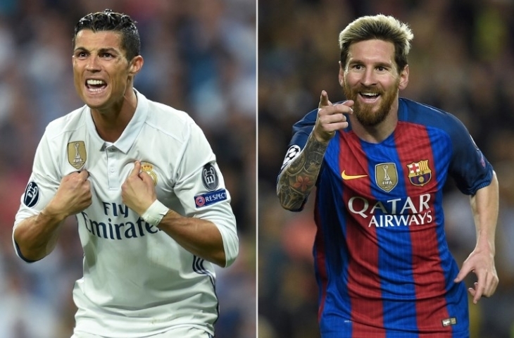 Kolase foto pemain Real Madrid Cristiano Ronaldo dan pemain Barcelona Lionel Messi [AFP]