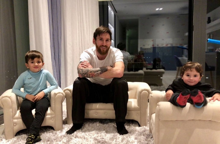 Lionel Messi bersama anak-anaknya/Instagram 