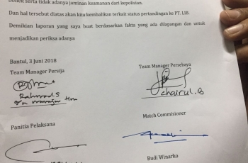 Isi Surat Pembatalan Laga Persija vs Persebaya