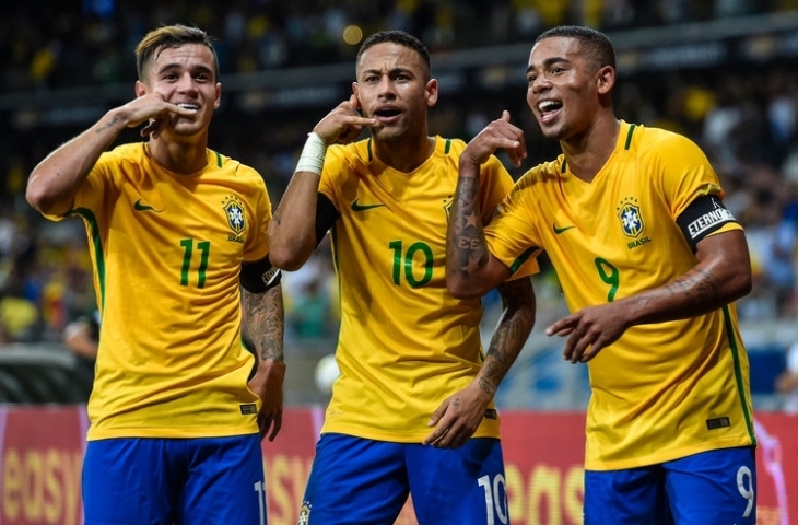 Pemain Brasil, Philipe Coutinho, Neymar Jr, dan Gabriel Jesus (sumber: twitter)