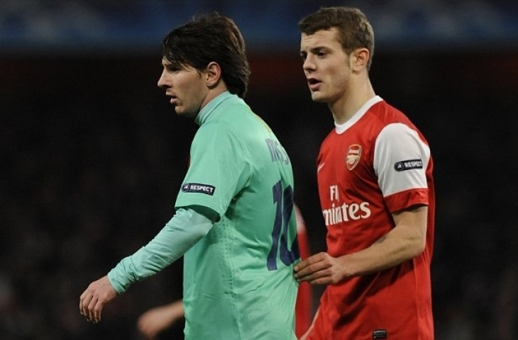 Lionel Messi dan Jack Wilshere