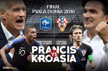 Susunan Pemain Prancis Vs Kroasia di Final Piala Dunia 2018