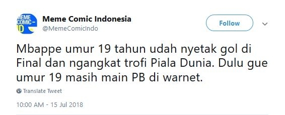 Cuitan kocak netizen terkait kesuksesan Mbappe/Twitter