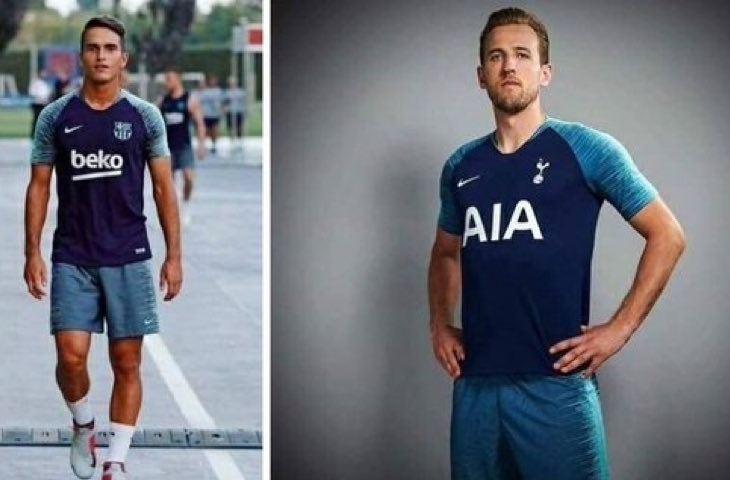 Barcelona dan Tottenham Hotspur jersey/Twitter