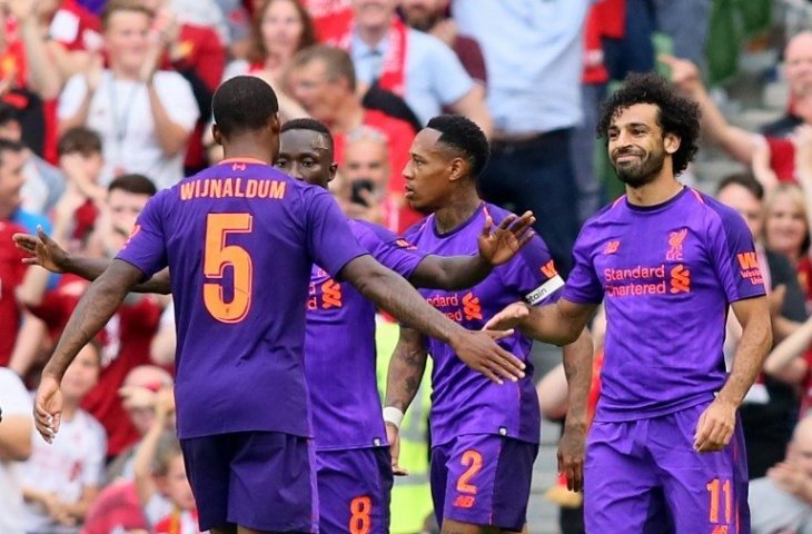 Skuat Liverpool saat menjalani laga persahabatan melawan Napoli (Paul Faith/AFP)