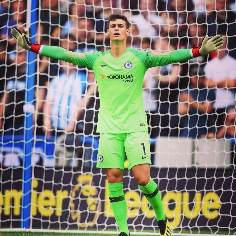 Kepa Arrizabalaga saat menjalani debutnya bersama Chelsea (@kepa_46/Twitter)