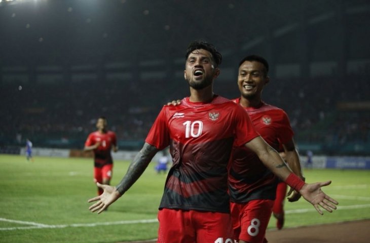 Selebrasi Stefano Lilipaly usai cetak gol ke gawang Taiwan (PSSI.org)