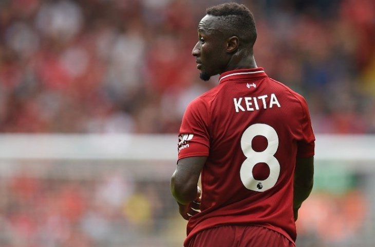 Naby Keita saat menghadapi West Ham (12/8) [Oli Scarff/AF]