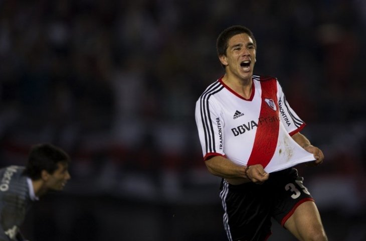 Giovanni Siomeone ketika berseragam River Plate. (Alejandro Pagni/AFP).