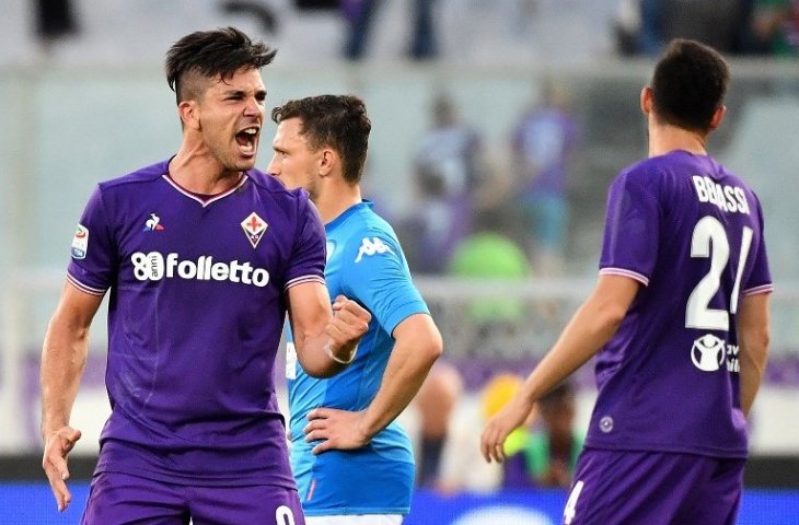 Penyerang Fiorentina sekalius putra pelatih Atletico Madrid, Giovanni Simeone. (Alberto Pizzoli/AFP).