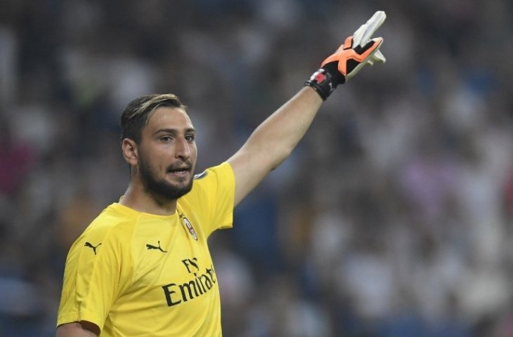 Kiper AC Milan, Gianluigi Donnarumma. (Gabriel Bouys/AFP)