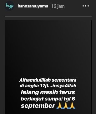 Instastory Hansamu Yama (@hannsamuyama/Galih)