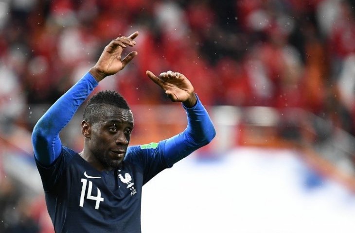 Blaise Matuidi usai mengalahkan Peru di babak penyisihan grup Piala Dunia 2018 (Franck Fife/AFP)