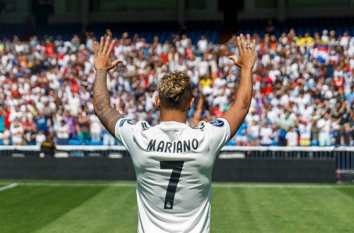 Mariano Diaz menggunakan nomor punggung tujuh di Real Madrid (@ChampionsLeague/Twitter)