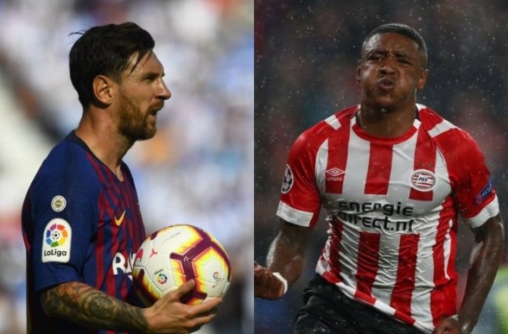 Kolase Lionel Messi dan Steven Bergwijn (Sumber: Lionel Messi [Gabriel Bouys/AFP] Steven Bergwijn [@WhoScored/Twitter]