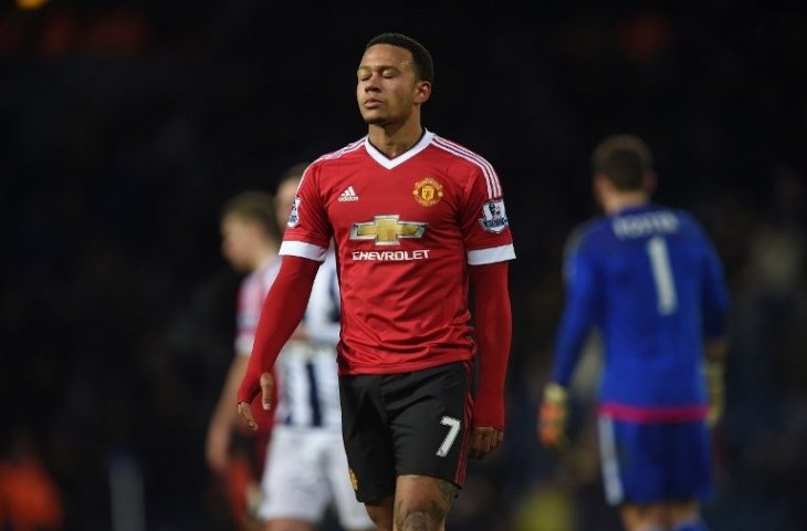 Memphis Depay saat berseragam Manchester United. (Paul Ellis/AFP).