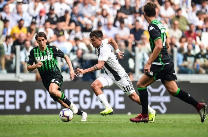 Aksi Paulo Dybala ketika melawan Sassuolo pada 16 September 2018 (Miguel Media/AFP)