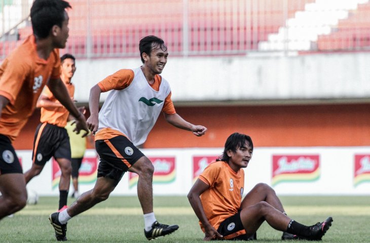 Para pemain PSS Sleman sedang berlatih jelang menghadapi Kalteng Putra besok Selasa (25/9/2018). [Dok pss-sleman.co,id/galih]