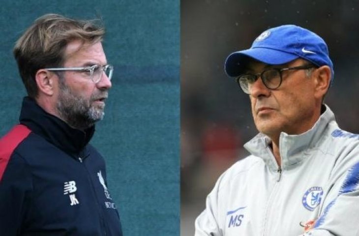 Jurgen Klopp vs Maurizio Sarri (suara.com/galih)