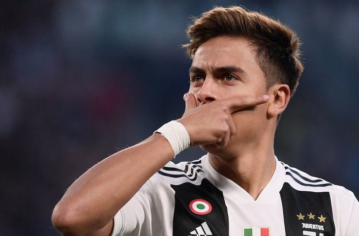 Selebrasi pemain Juventus, Paulo Dybala usai mencetak gol ke gawang Young Boys pada laga pekan kedua grup H Liga Champions (AFP)