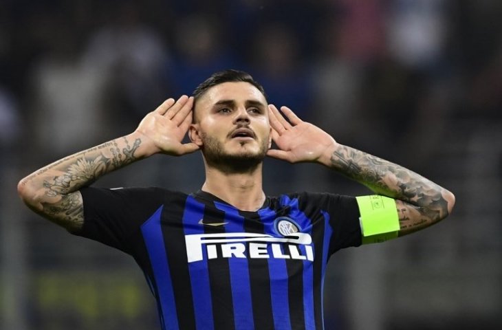 Selebrasi Mauro Icardi saat membobol gawang Tottenham Hotspur pada 18 September 2018 (Miguel Medina/AFP)