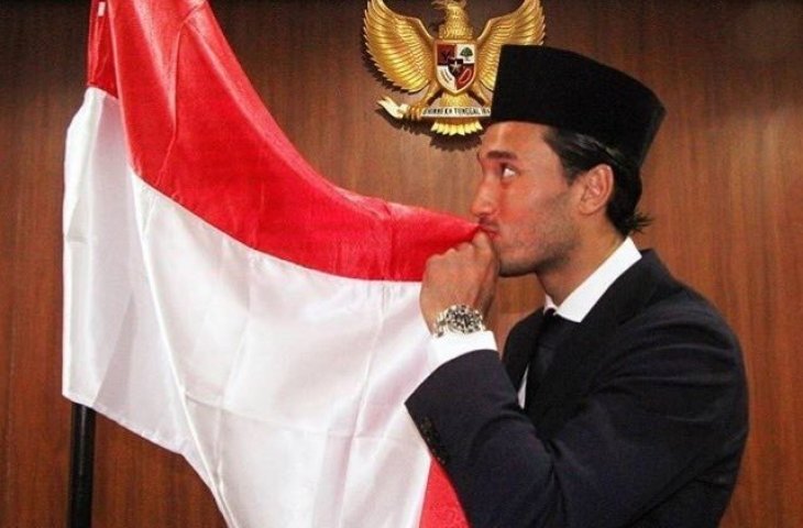 Pemain timnas Indonesia U-23, Ezra Walian saat dinaturalisasi menjadi Warga Negara Indonesia (PSSI)