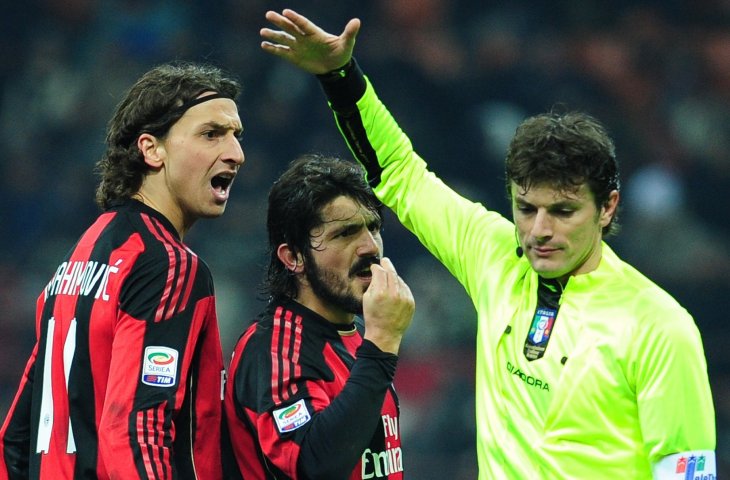 Zlatan Ibrahimovic dan Gennaro Gattuso saat berseragam AC Milan (2010) (AFP)