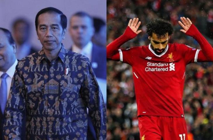 Kolase foto Presiden Joko Widodo dan Mohamed Salah (mxkd.sbs)