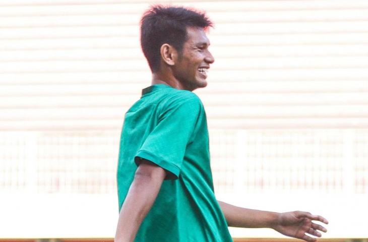 Eks Kapten PSIM Yogyakarta, Hendika Arga Permana saat latihan bersama PSS Sleman