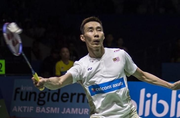 Lee Chong Wei saat bertanding di Indonesia Open, Jakarta pada 7 Juli 2018 (Bay Ismoyo/AFP)