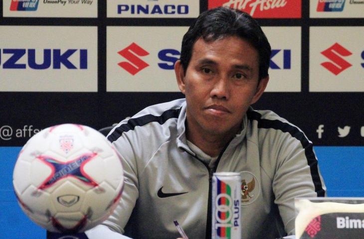 Pelatih Timnas Indonesia, Bima Sakti saat jumpa pers jelang lawan Timor Leste (AFF)