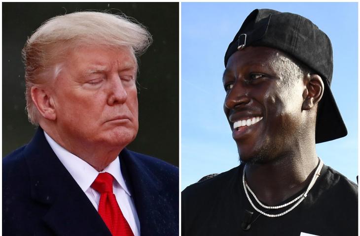 Presiden Amerika Serikat, Donald Trump dan Pemain Timnas Prancis, Benjamin Mendy (AFP)