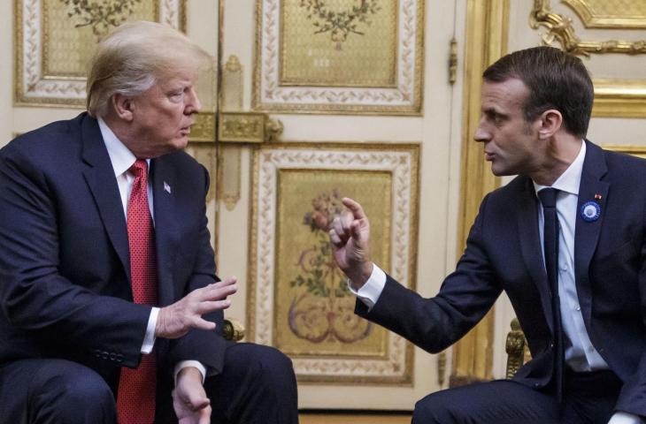 Presiden Amerika Serikat, Donald Trump dan Presiden Prancis,Emmanuel Macron (AFP)