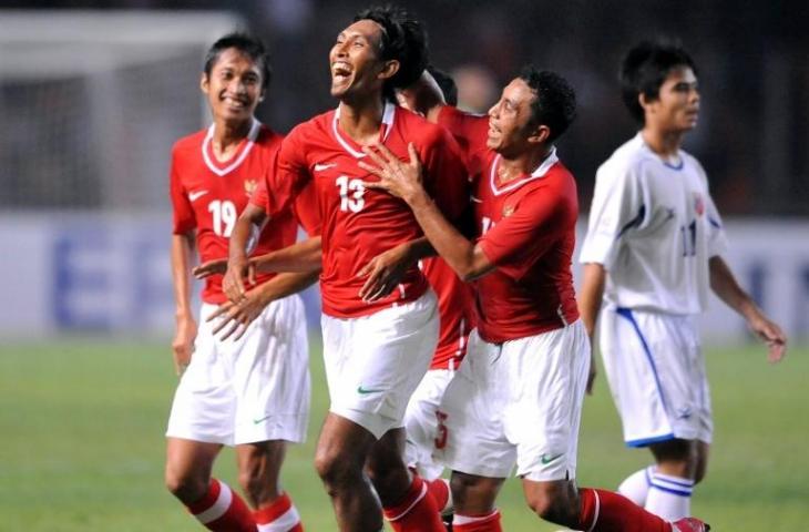 Mantan penyerang Timnas Indonesia di Piala AFF 2008, Budi Sudarsono. (Adek Berry/AFP).