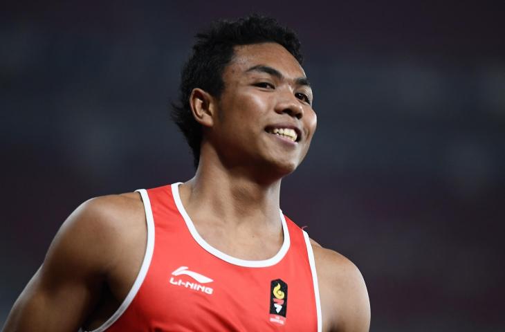 Sprinter Indonesia, Lalu Muhammad Zohri di Asian Games 2018 (AFP)