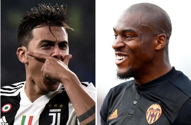 Pemain Juventus, Paulo Dybala VS Pemain Valencia, Geoffrey Kondogbia (AFP)