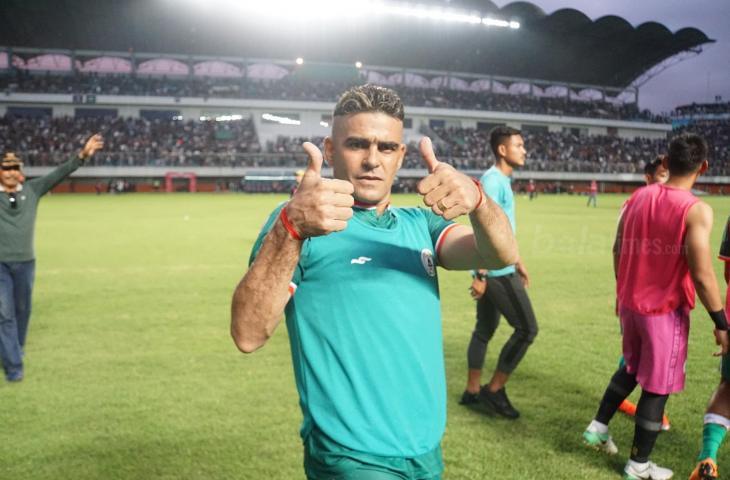 Cristian Gonzales saat mengantar PSS Sleman menjuarai Liga 2 2018. (Stephanus Aranditio/mxkd.sbs)