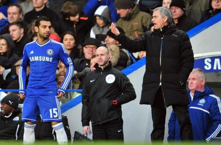 Mohamed Salah dan Jose Mourinho saat masih berada di Chelsea (Glyn Kirk/AFP)