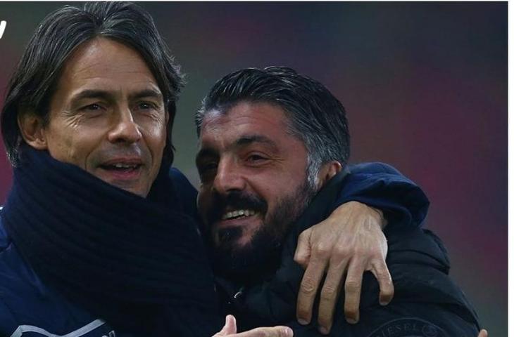 Filippo Inzaghi dan Gennaro Gattuso. (Twitter/@IFTVofficial).