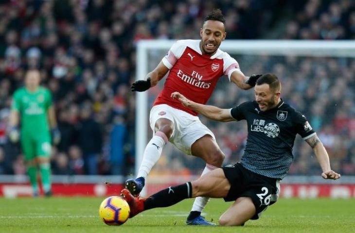 Pierre-Emerick Aubameyang saat melawan Burnley pada 22 Desember 2018 (Ian Kington/AFP)