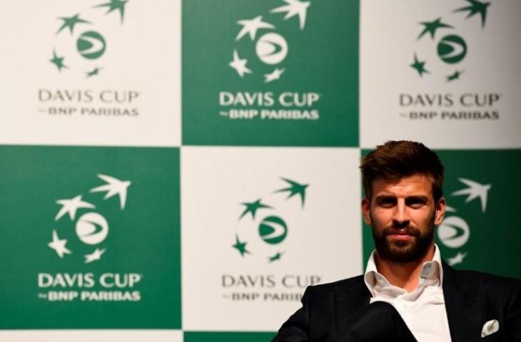 Bek Barcelona, Gerard Pique saat menghadiri presentasi kota Madrid sebagai tuan rumah di Piala Davis pada 17 Oktober 2018. (Gabriel Bouys/AFP)