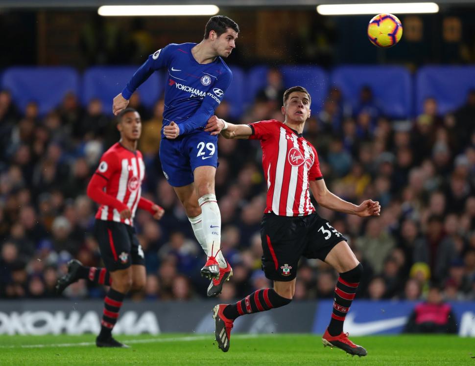 Aksi Alvaro Morata kala menjamu Southampton di Stadion Stamford Bridge, London, Kamis (03/01/2019). (Twitter/@ChelseaFC)