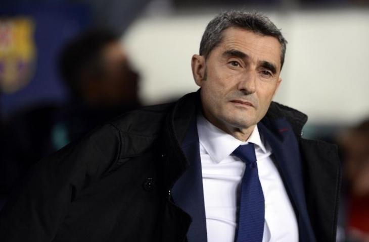 Pelatih Barcelona, Ernesto Valverde. (Josep Lago/AFP).