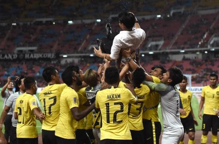 Pelatih Timnas Malaysia, Tan Cheng Hoe. (Lillian Suwanrumpha/AFP).