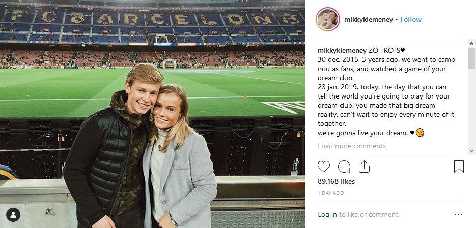 Kekasih Frenkie de Jong, Mikky Kiemeney (instagram.com/mikkykiemeney)