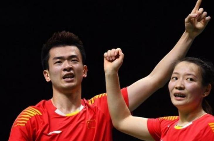 Pasangan ganda campuran China, Zheng Siwei/Huang Yaqiong. [AFP/Johannes Eisele]