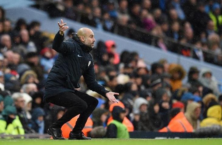 Pelatih Manchester City, Pep Guardiola. (Oli Scarff/AFP)