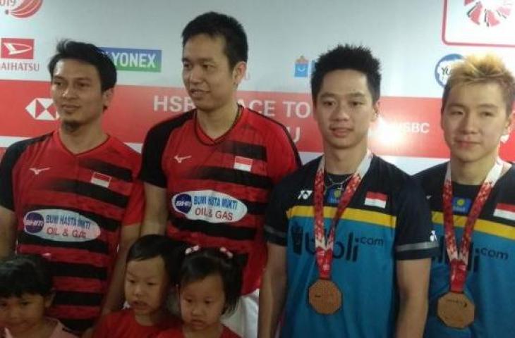 Pasangan ganda putra Indonesia, Kevin Sanjaya Sulamuljo / Marcus Fernaldi Gideon berhasil mempertahankan gelar juara Indonesia Masters 2019 usai memenangi 