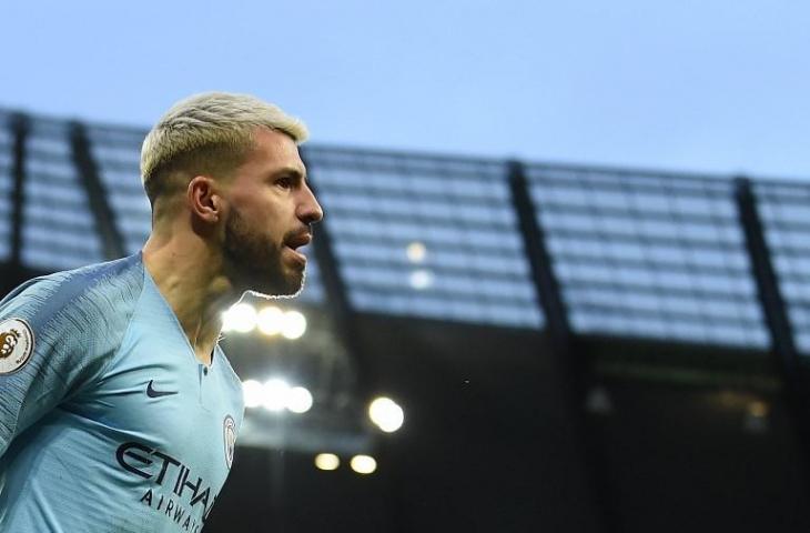 Penyerang Manchester City, Sergio Aguero (Paul Ellis/AFP)